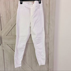 SPANX white distressed skinny jeans